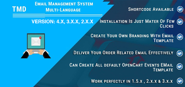 OpenCart Email Template Management System multi-language  (2.x & 3.x, 4.x)